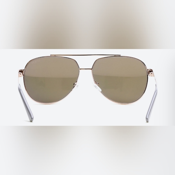 Rose Gold Aviator Sunglasses - Picture 3 of 5
